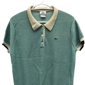 Lacoste Short Sleeve Polo Wool Shirt with Collar EUC